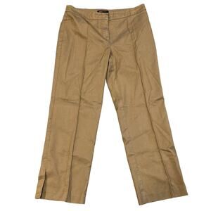 BCBGMAXAZRIA Dark Khaki Front Seam Split Ankle Pants Size 2